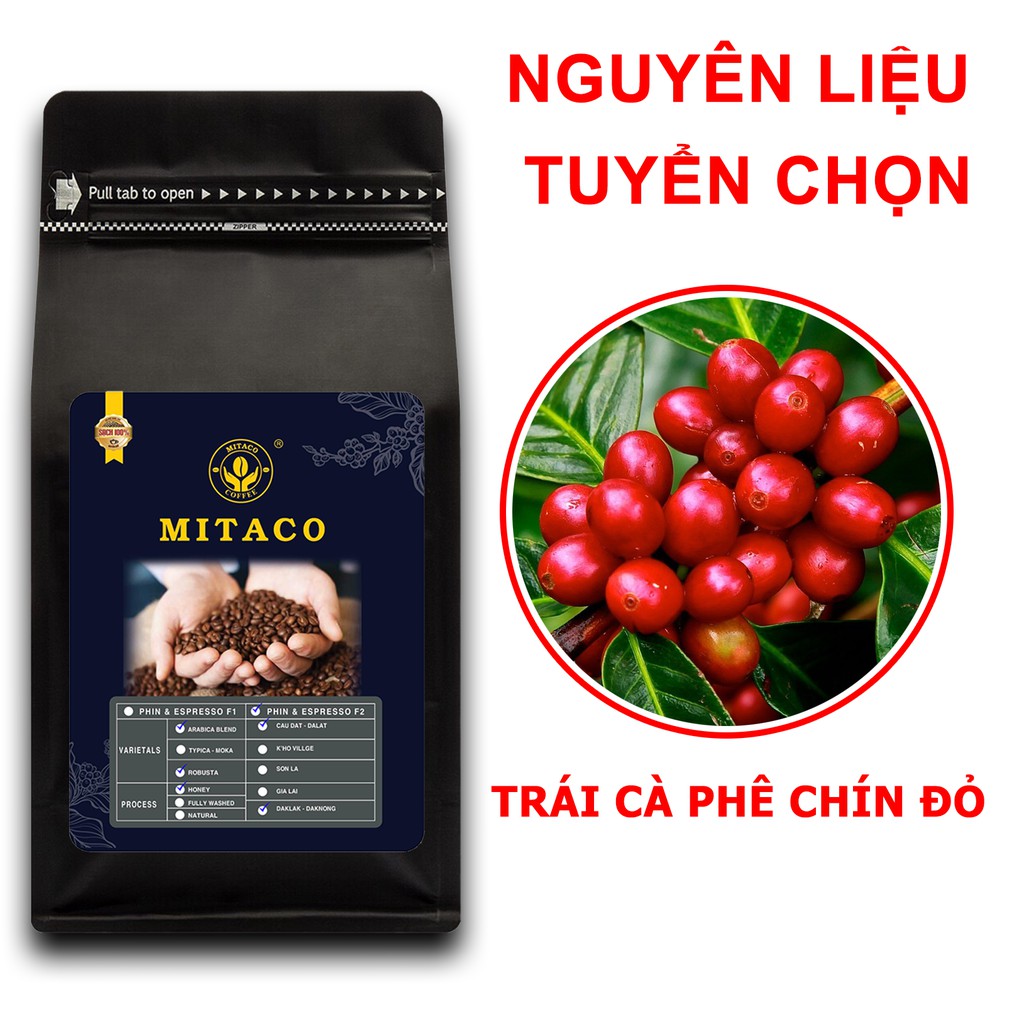 Cà Phê Rang Xay Hảo Hạng F2 MITACO COFFEE (Gói 500g)