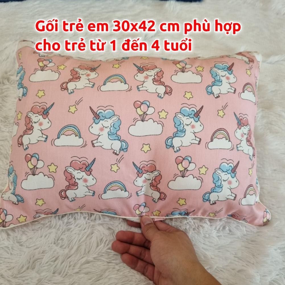 [TRỢ GIÁ] Gối Muji trẻ em 100% Cotton 30x42cm, Gối Cho Bé 1 Đến 10 tuổi, Gối Trẻ Em