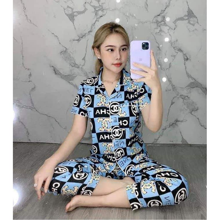 Đồ Bộ Mặc Nhà Tay Ngắn Quần Dài Vải Kate Lụa Mềm Mịn Freesize Dưới 57kg | BigBuy360 - bigbuy360.vn