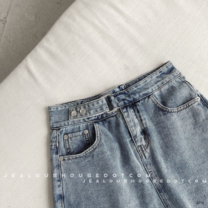 [Mã FADIRECT20 giảm 20K đơn 150K] Chân váy denim cạp có đai cúc bấm 5719 | BigBuy360 - bigbuy360.vn