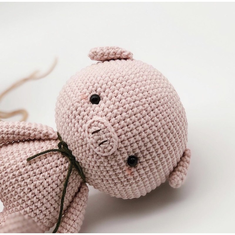 Heo hồng bằng len handmade