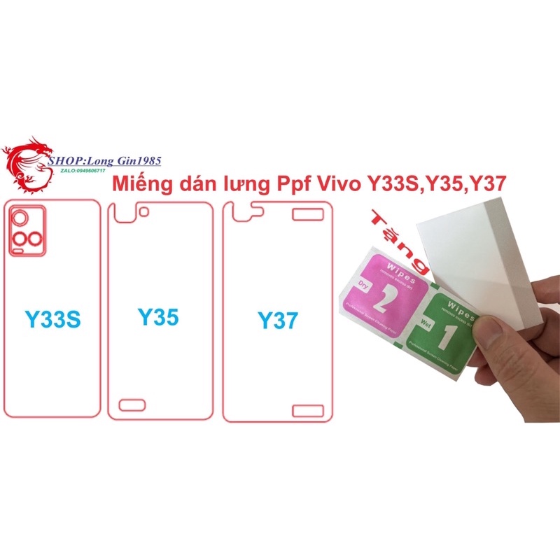Vivo Y33S,Y35,Y37 miếng dán Ppf mặt sau bảo vệ tốt khi va đập