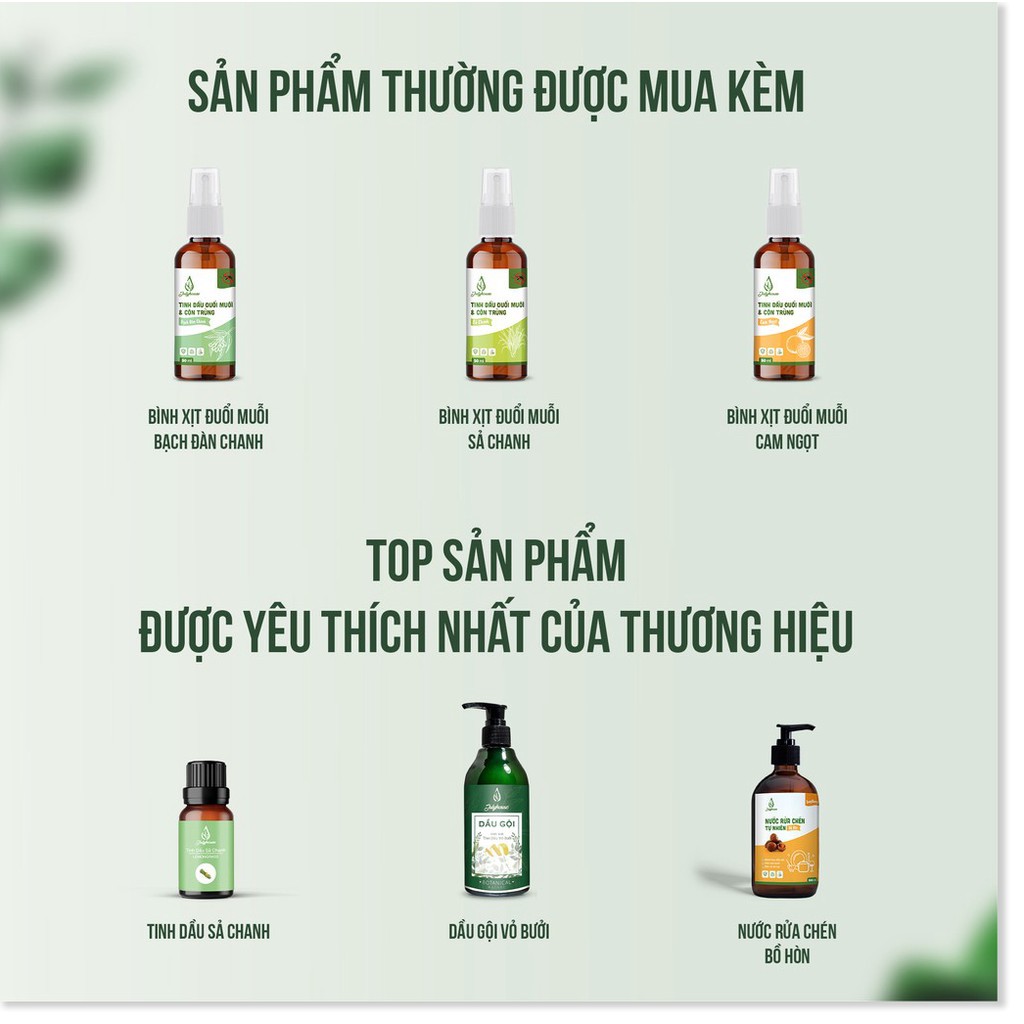 Bộ 2 bình xịt đuổi muỗi tinh dầu bạc hà 100ml/chai JULYHOUSE