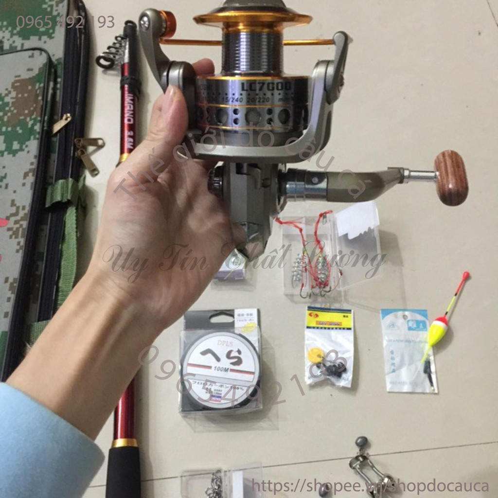 Combo cần câu cá 3 m máy yumoshi 6000 ( rẻ vô địch )