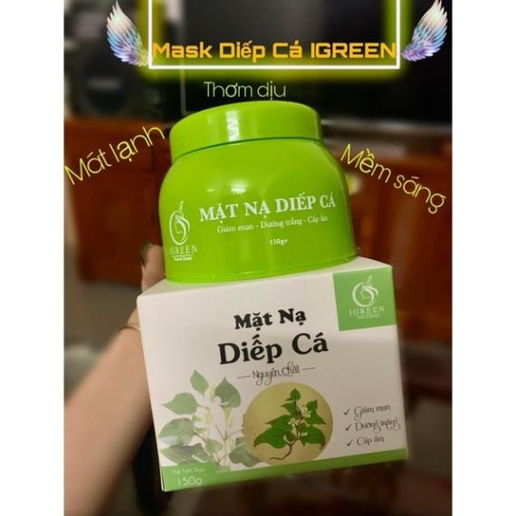 Mặt nạ diếp cá igreen, mặt nạ diếp cá 150gr giảm mụn, se khít lỗ chân lông dưỡng trắng cấp ẩm giúp da trắng sáng