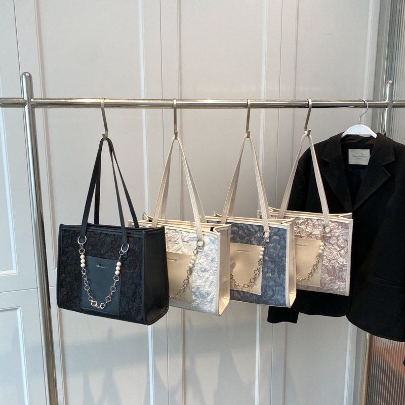 Túi Xách Nữ Cỡ Lớn Phối Ren Phong Cách Vintage Thời Trang