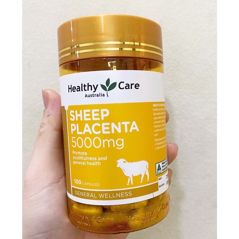 Viên Uống Nhau Thai Cừu Healthy Care Sheep Placenta (5000mg x 100 viên)