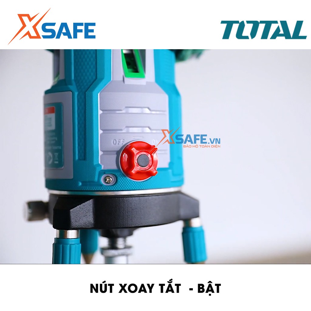 Máy đo mức cân bằng lade TOTAL TLL305205 tia xanh, phạm vi làm việc 0~20m, thước ke góc 1 tia ngang, 4 tia dọc