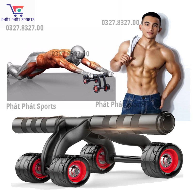 Con lăn tập bụng 4 bánh đa năng giá rẻ tại nhà