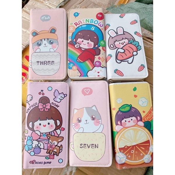 ♥️RẺ VÔ ĐỊCH♥️ VÍ DÀI CẦM TAY HOẠ TIẾT DỄ THƯƠNG NHIỀU NGĂN ĐỰNG ĐƯỢC ĐIỆN THOẠI