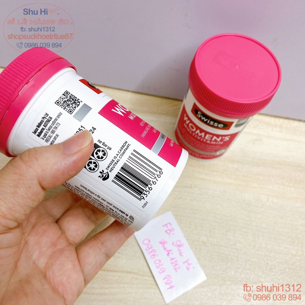 Vitamin tổng hợp cho phụ nữ từ 18 đến 50 tuổi multivitamin for women, swisse women’s ultivite multivitamin 60 viên úc