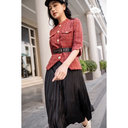 Áo dạ tweed đỏ
