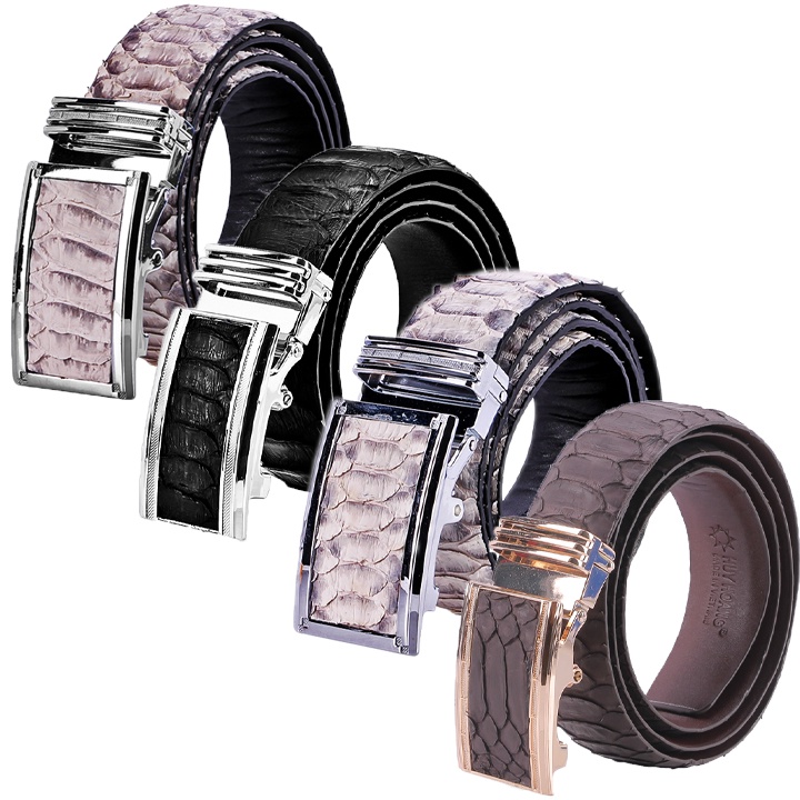 Thắt lưng nam da trăn Huy Hoàng vip 4P màu da nguyên thủy, đen, trắng, nâu HP4331-32-35-42