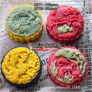 Khuôn trung thu lò xo 4 mặt rồng phượng