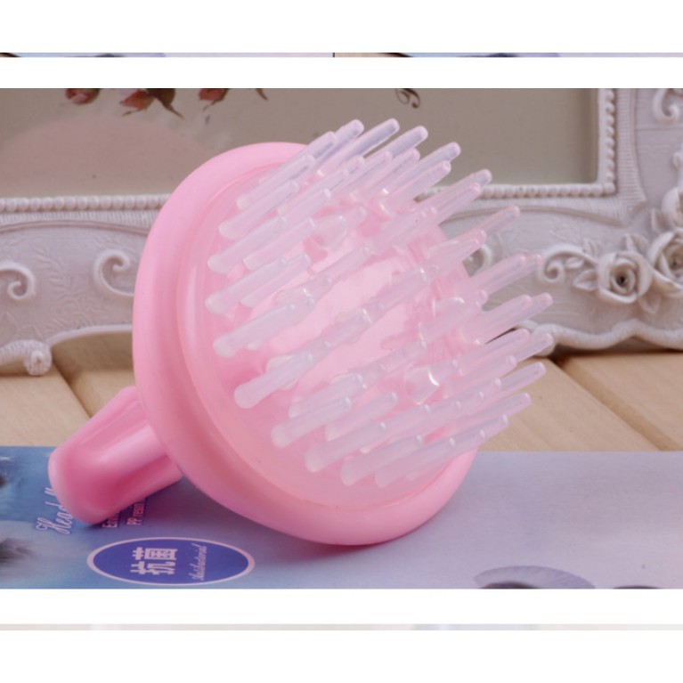 Lược gội đầu và massage da đầu, lược silicon mềm êm KT: 8.5x7.5cm