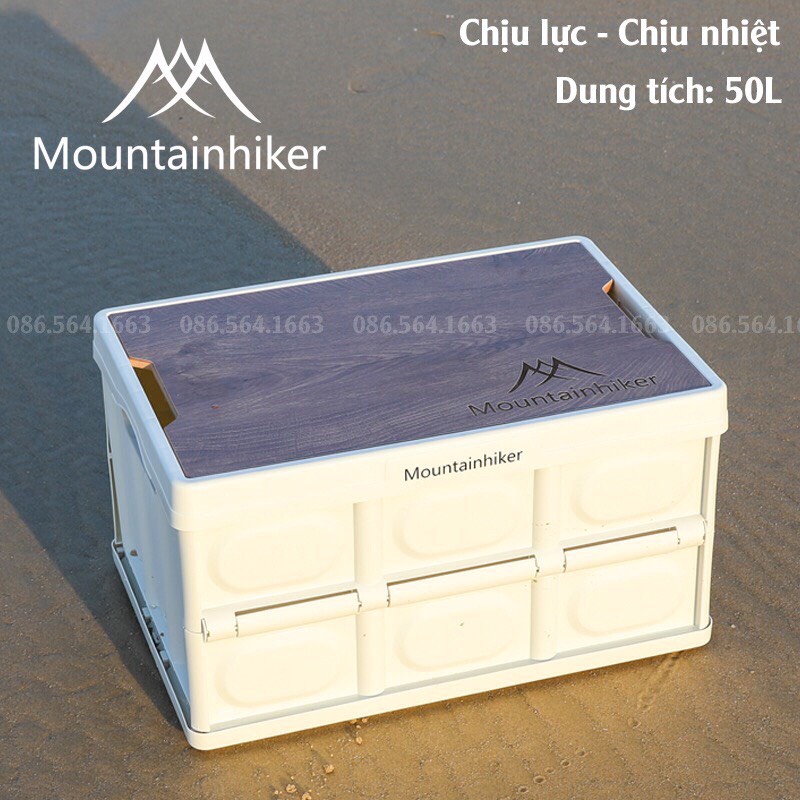 Thùng Gấp Gọn Dã Ngoại Du Lịch Mountainhiker - Thùng Nhựa Đựng Đồ Dung Tích Mặt Gỗ  50 Lít Và 30 Lít