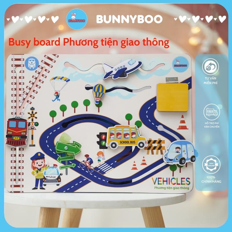 Bảng Bận Rộn Busy board Đồ chơi giáo dục xếp hình cho bé Motessori Phương tiện giao thông giúp bé phát triển BUNNYBOO