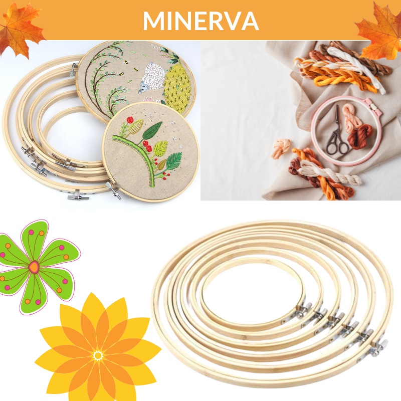 THỦ CÔNG Bộ khung thêu gỗ tre nhiều kích thước trang trí thủ công handmade