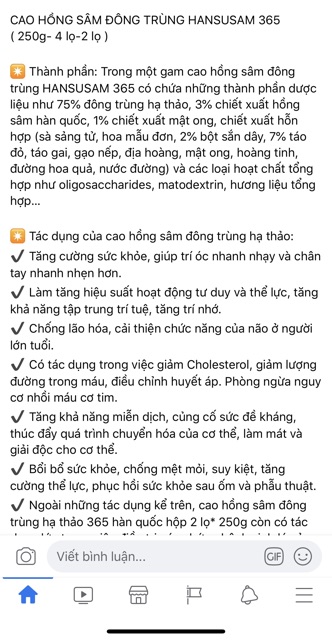 [Mã GROSALE2703 giảm 8% đơn 250K] [SỈ TẬN GỐC ] Cao Hồng Sâm Đông Trùng Hạ Thảo 365 HÀN QUỐC, Hộp 2 Lọ x 240gr | BigBuy360 - bigbuy360.vn