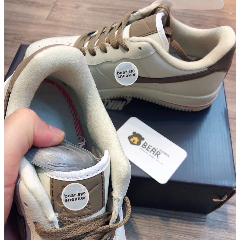 [Bear.sneaker] Giày thể thao nam nữ af1 viền nâu bản like au.th