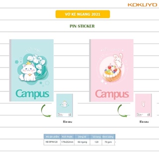 Vở Campus dòng kẻ ngang (B5) 120 trang (xanh và hồng)