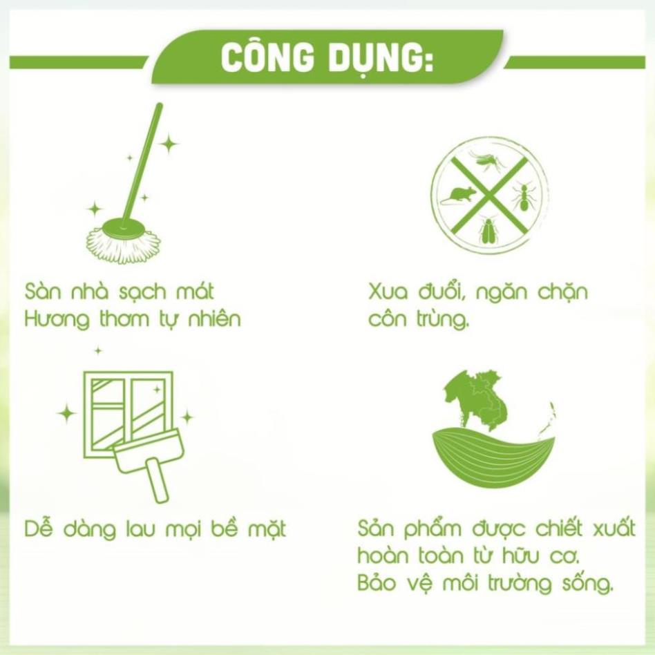 Combo 5 chai Nước Lau Sàn Sả Chanh, Nước Lau Sàn Thảo Mộc AN AN, Thảo Mộc AN AN an toàn Lau sàn nhà xua đuổi ruồi muỗi