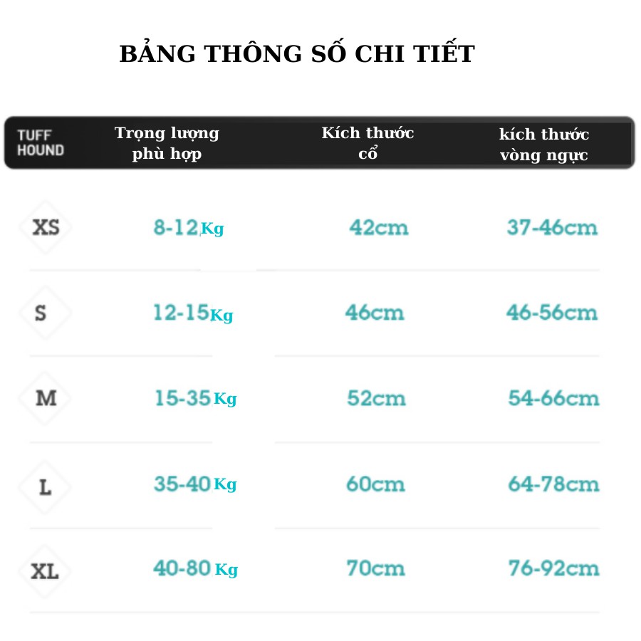 Tuff Hound Set xích Yếm vest và dây dắt cho cún/ Thú cưng