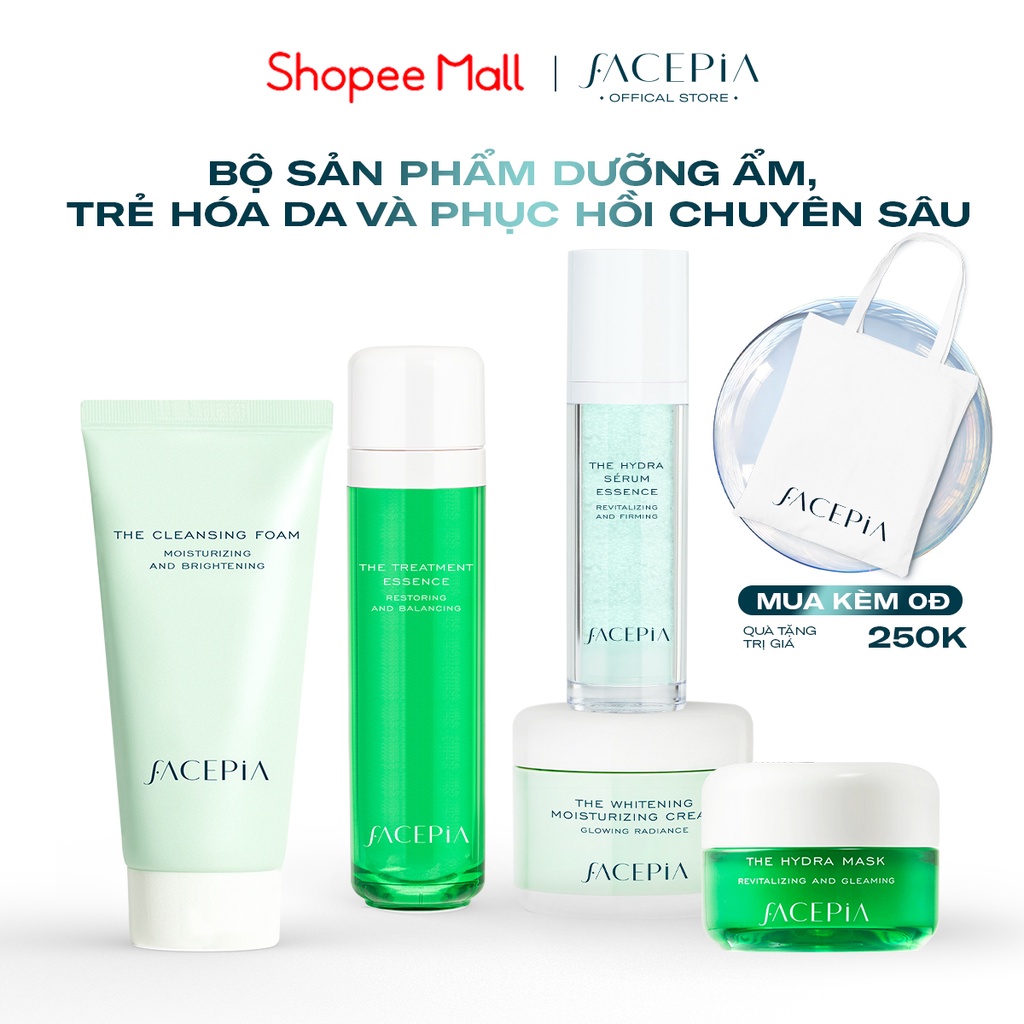 Bộ sản phẩm dưỡng ẩm, trẻ hóa da và phục hồi chuyên sâu từ Hàn Quốc FACEPIA