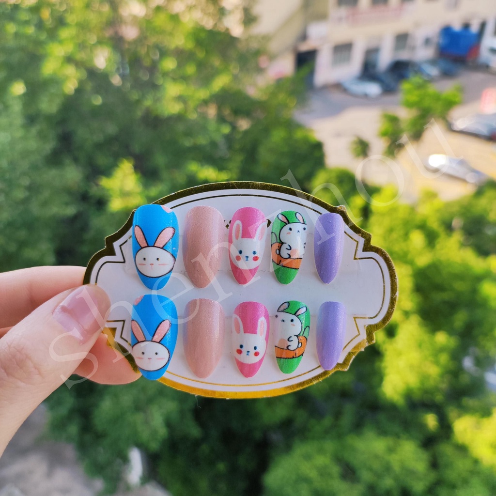 Set 24 Móng Tay Giả Kiểu Pháp Tự Làm T1-T50