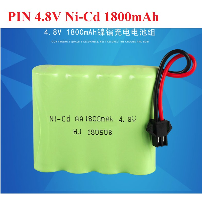 Pin xe điều khiển 4.8v Ni-Cd 1800mah cổng SM dùng cho xe điều khiển