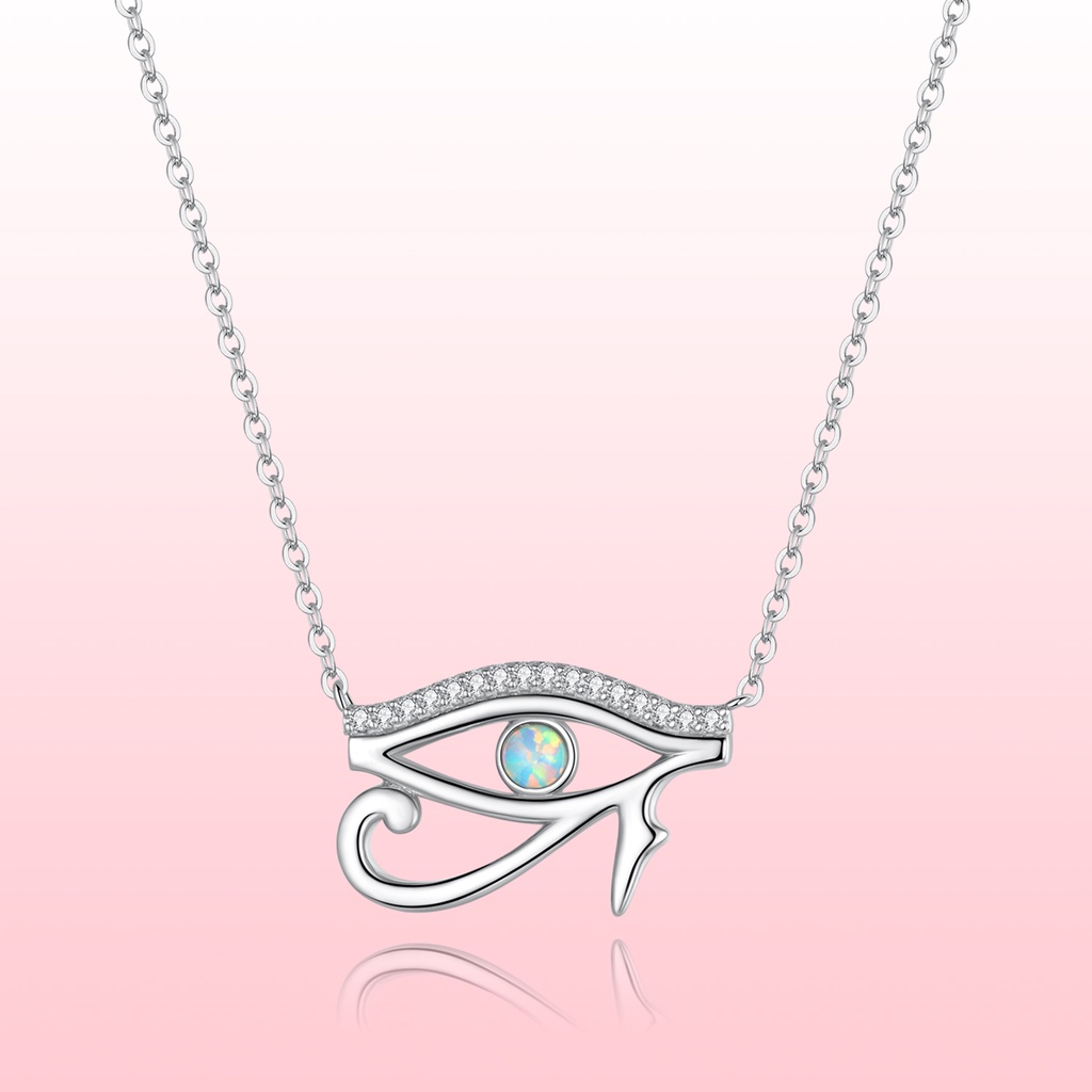 Bamoer Vòng cổ bạc 925 Mặt Thánh Giá Và Đôi Mắt Thần Thánh Phong Cách Vintage Lãng Mạn Cho Nữ