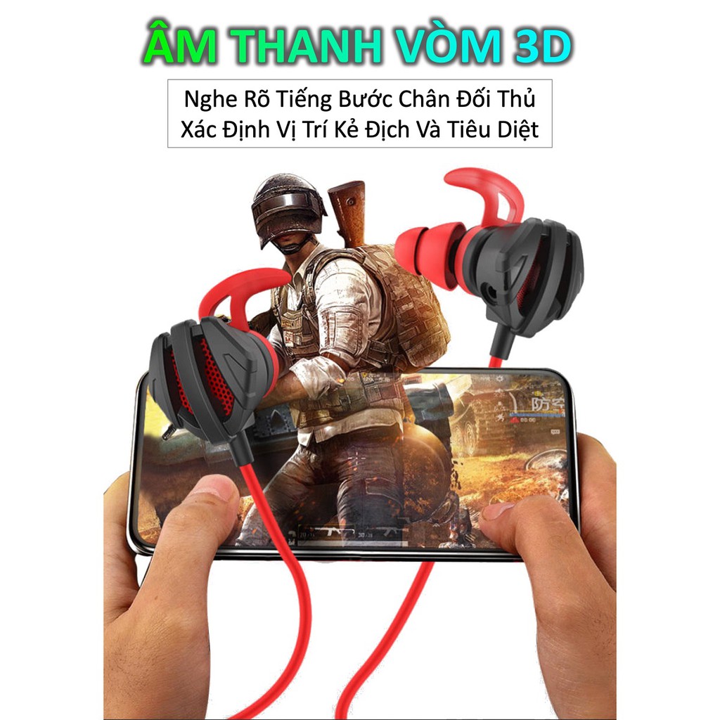 Tai nghe gaming cho điện thoại SIDOTECH G3M-Pro có mic dùng cho game thủ chơi game mobile Pubg FF Liên quân Tốc chiến