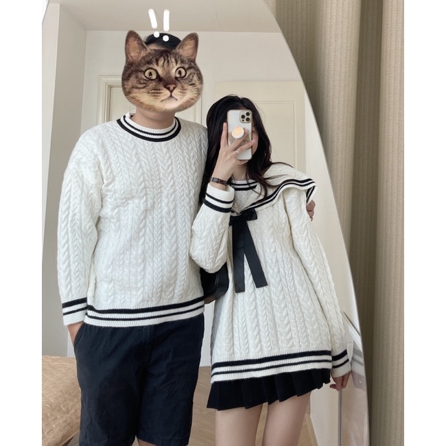 (ảnh thật) Audrey Áo len viền ulzzang (có bán cả đôi) 5372 | BigBuy360 - bigbuy360.vn