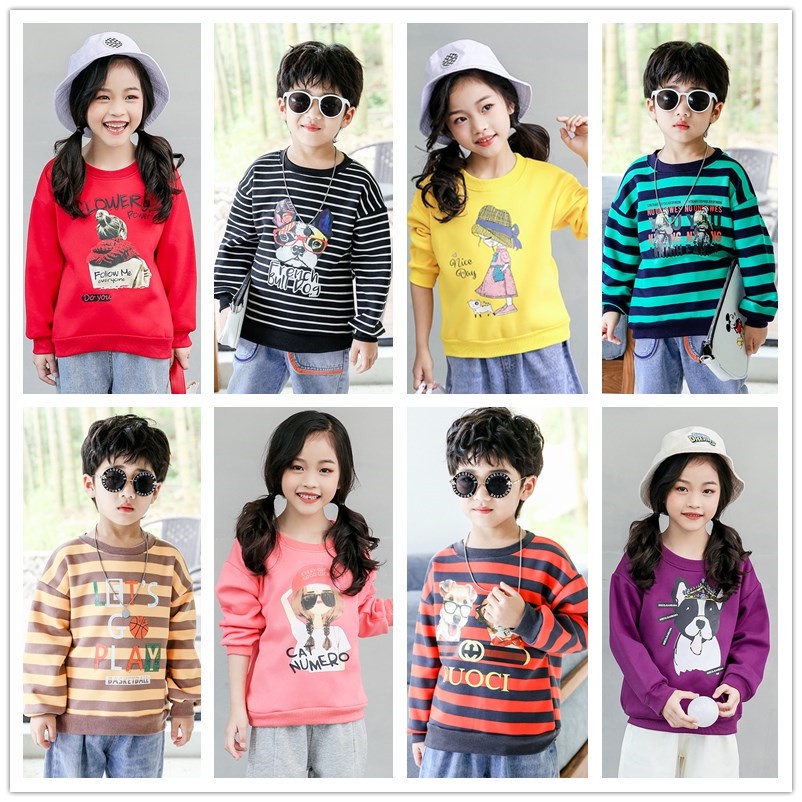 Áo Hoodie Dày Dặn Ấm Áp Thời Trang Thu Đông Cho Bé 100-160cm
