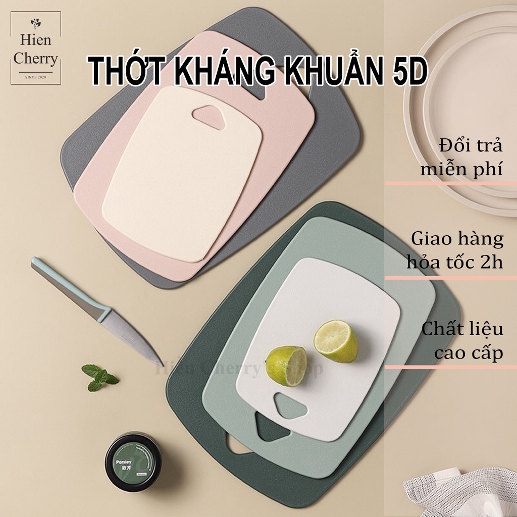 Thớt nhựa kháng khuẩn 5D, bộ 3 chiếc nhiều màu sắc, hàng loại 1 chất lượng cao Kho Gia Dụng NT