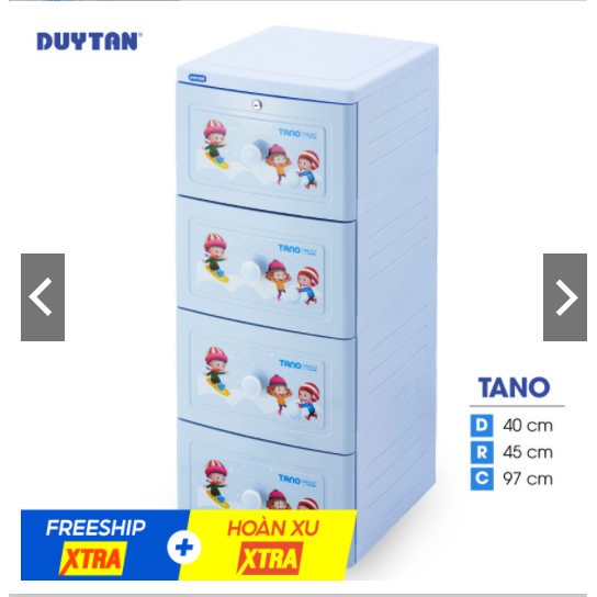 Tủ nhựa Duy Tân Tano 4 ngăn - Nhiều hoa văn