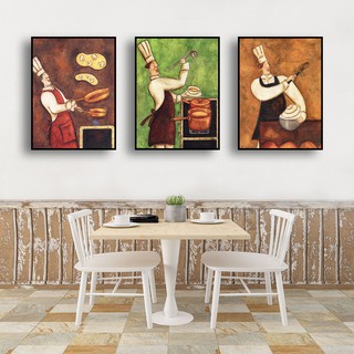 Bộ Tranh Canvas Cao Cấp Đầu Bếp Đại Tài Trang Trí Phòng Bếp CV-057