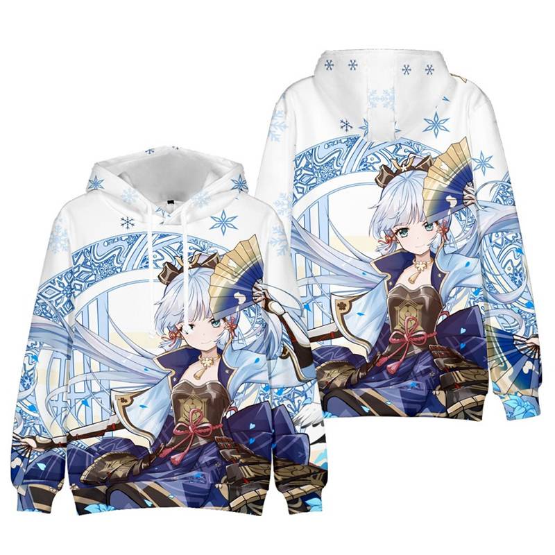 Áo hoodie tay dài in hình anime Hutao Akaya Raiden