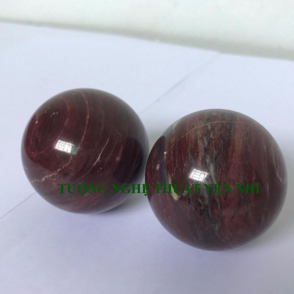 Bi đá lăn tay( đá thổ cẩm thiên nhiên 100%) size 4.5cm