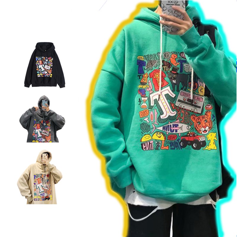 Áo khoác Hoodie Nam Nữ phong cách Harajuku nỉ bông đẹp và ấm New thu đông 2021 | BigBuy360 - bigbuy360.vn