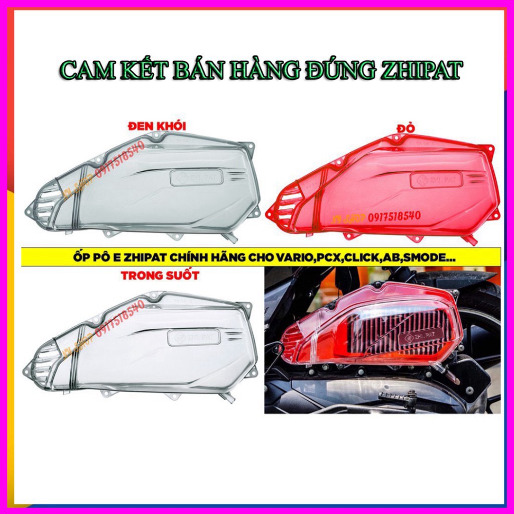 ỐP BẦU GIÓ TRONG SUỐT CHÍNH HÃNG ZHIPAT CHO XE VARIO, CLICK, SH MODE, PCX 2017, AB 2016-2020
