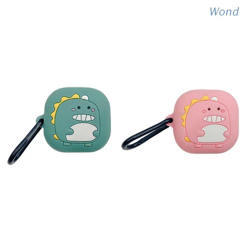 Vỏ bảo vệ hộp sạc tai nghe không dây S-AMSUNG Galaxy-Buds Pro/Live bằng silicon hình khủng long dễ thương chống bụi
