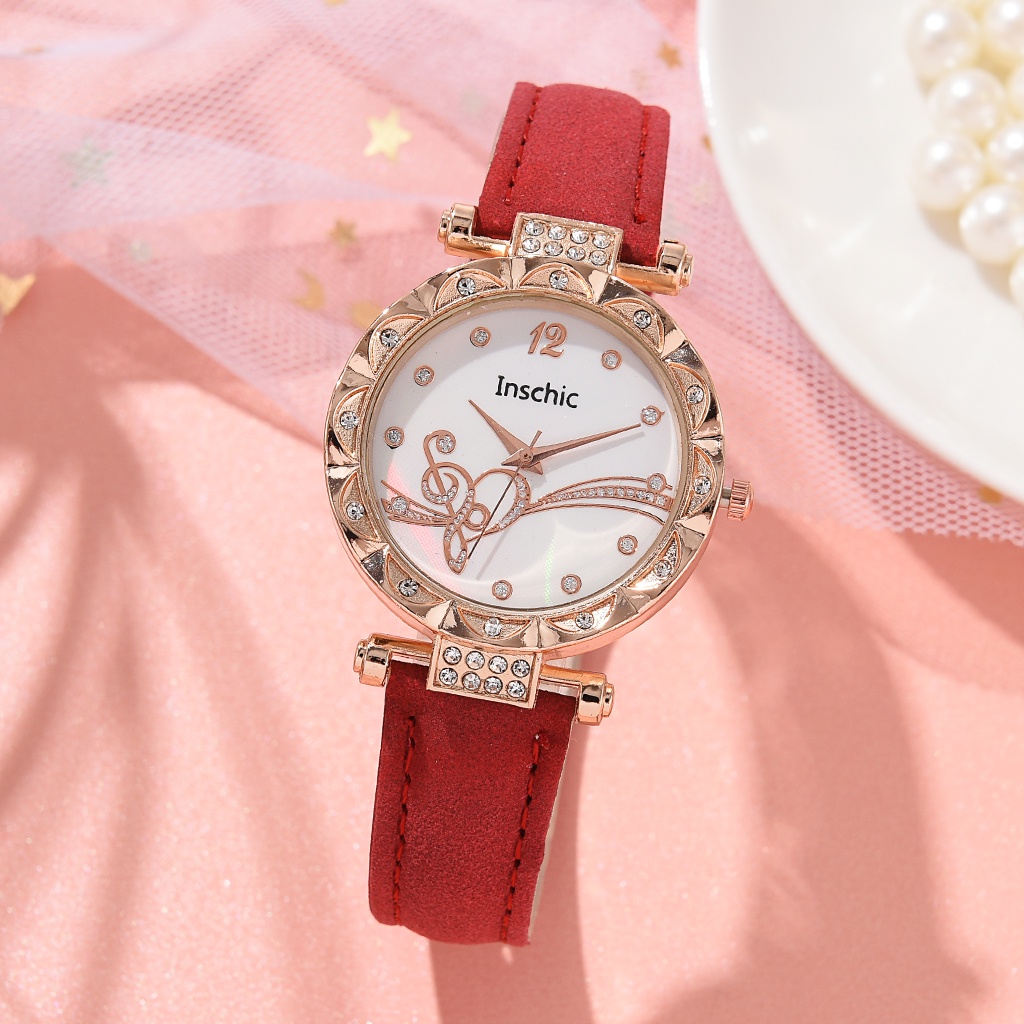 Đồng Hồ Quartz Nữ Mặt Tròn Đính Hột Xoàn