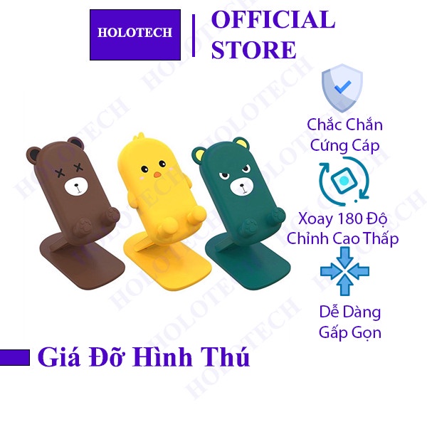 Giá Để Điện Thoại Để Bàn Hình Thú Cute- Kệ Đỡ Ipad Đa Năng Chắc Chắn Xoay 180 Độ Tùy Chỉnh Cao Thấp