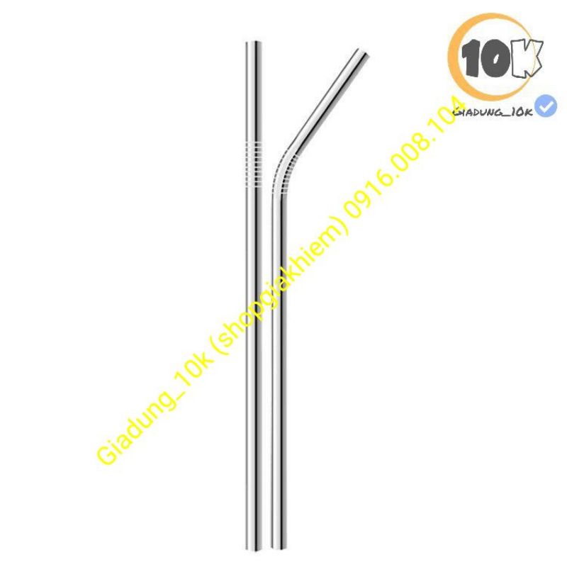 Bộ 2 ống hút inox kèm dụng cụ làm sạch (c18)