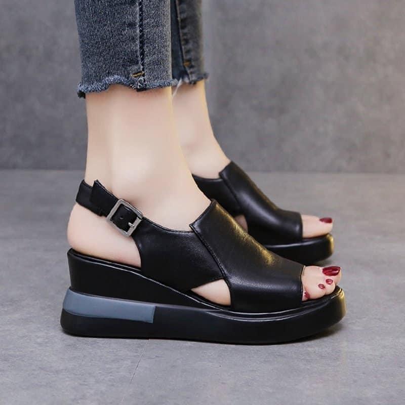 Dép sandal xuồng quai cao gót siêu xinh nhẹ đi êm chân nhẹ nhàng lịch lãm hot 2022