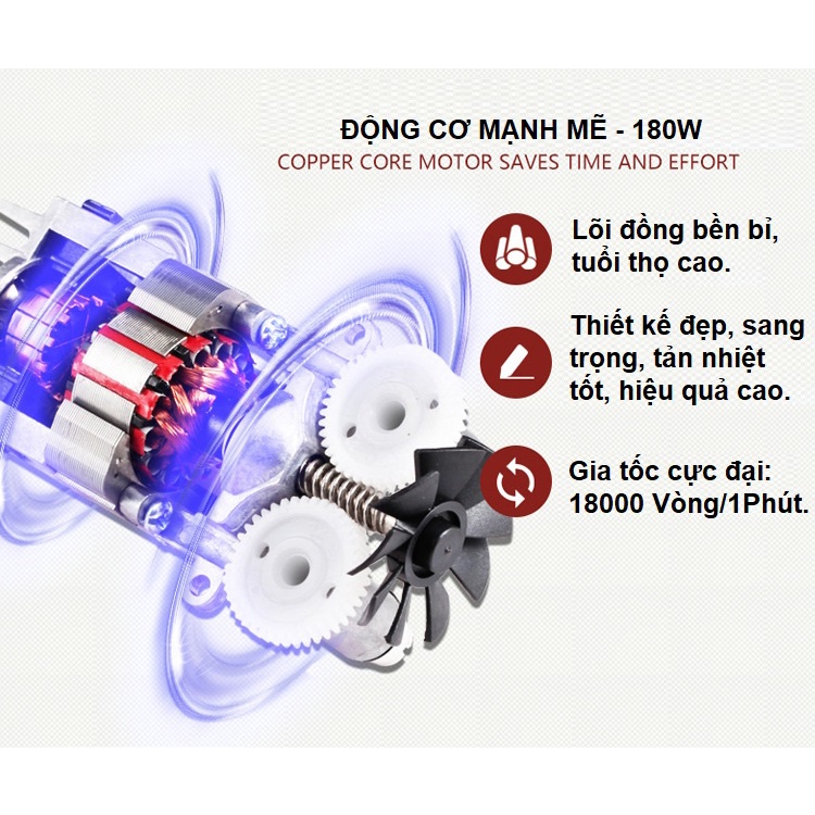 MÁY ĐÁNH TRỨNG CẦM TAY 7 TỐC ĐỘ SCARLETT - CÔNG SUẤT 180W - GIÚP VIỆC NẤU ĂN, LÀM BÁNH... TRỞ NÊN ĐƠN GIẢN VÀ THUẬN TIỆN