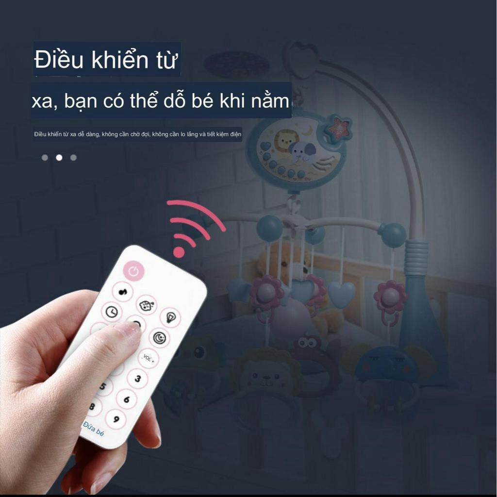Treo nôi cũi xe đẩy,Treo nôi phát nhạc xoay tự động có đèn hình sáng khi tắt điện,phát nhạc ru ngủ,có điều kh