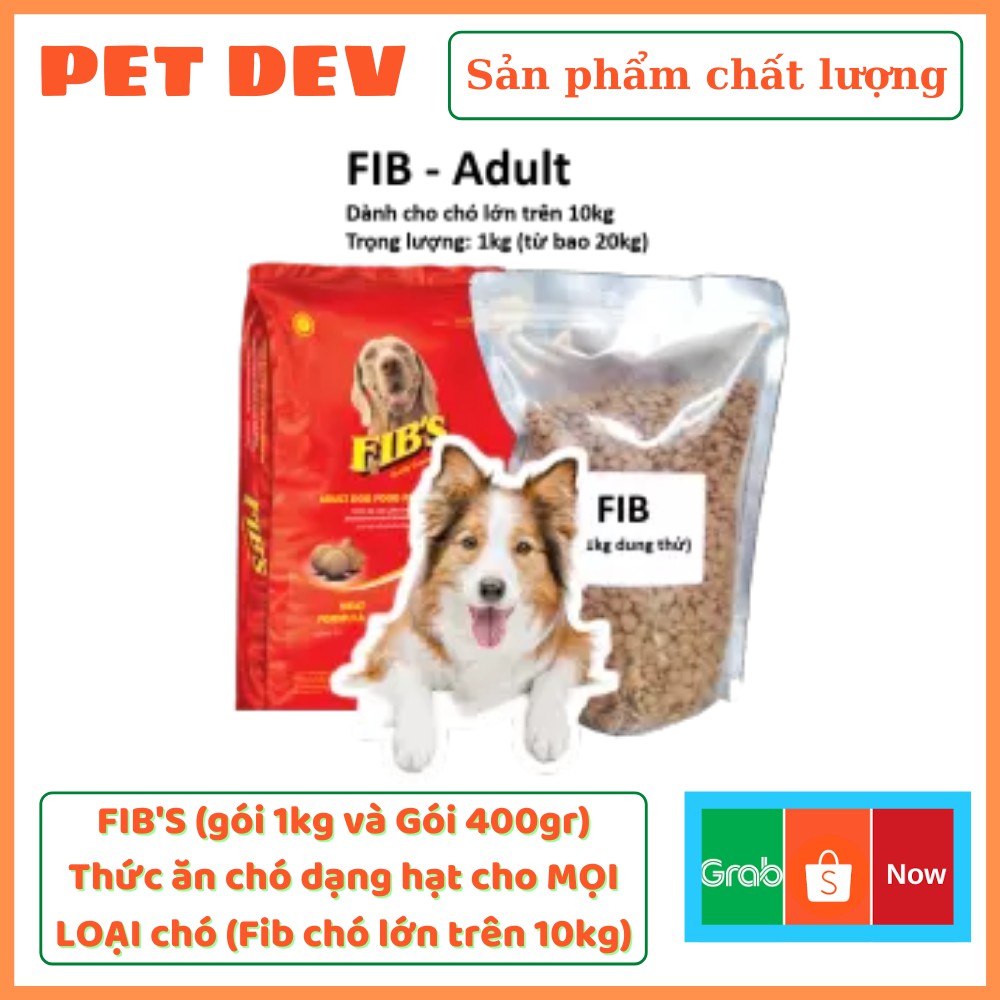 FIB'S (gói 1kg và Gói 400gr) Thức ăn chó dạng hạt cho MỌI LOẠI chó (Fib chó lớn trên 10kg)