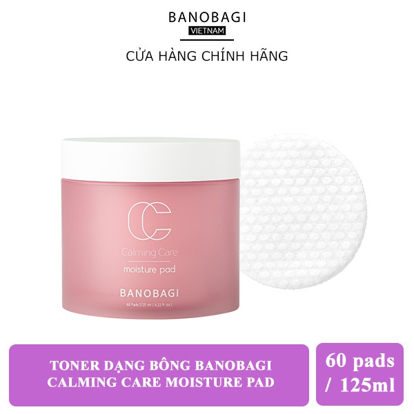 Toner Nước Hoa Hồng Dưỡng Ẩm Dạng Bông Banobagi Calming Care Moisture Pad 60pad/125ml | BigBuy360 - bigbuy360.vn